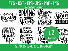 Spring Door Sign SVG - CraftNest - Digital Crafting and Art