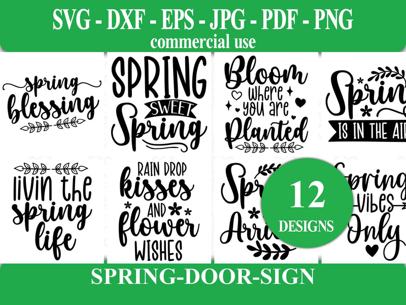 Spring Door Sign SVG - CraftNest - Digital Crafting and Art