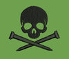 Skull and Nails Symbolic Embroidery Design