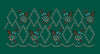 Diamond Floral Scallop Border Green & Teal Embroidery Design