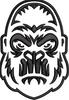 Gorilla Face Embroidery Design