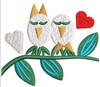 Bird With Flower Embroidery Design