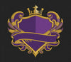 Royal Shield Purple And Gold Embroidery Design