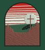 Cross Landscape Scene Embroidery Design
