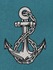 Silver Anchor Embroidery Design