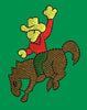 Cartoon Rodeo Rider Embroidery Design