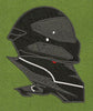 Racing Helmet Black & White Embroidery Design