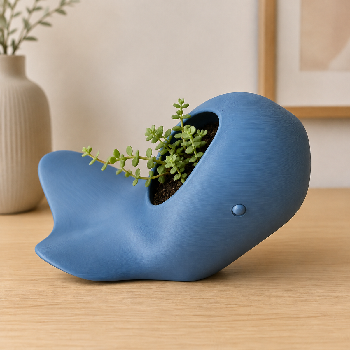 Whale Shaped Planter Print STL File