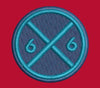 Circle Crossed Numeric Emblem Embroidery Design