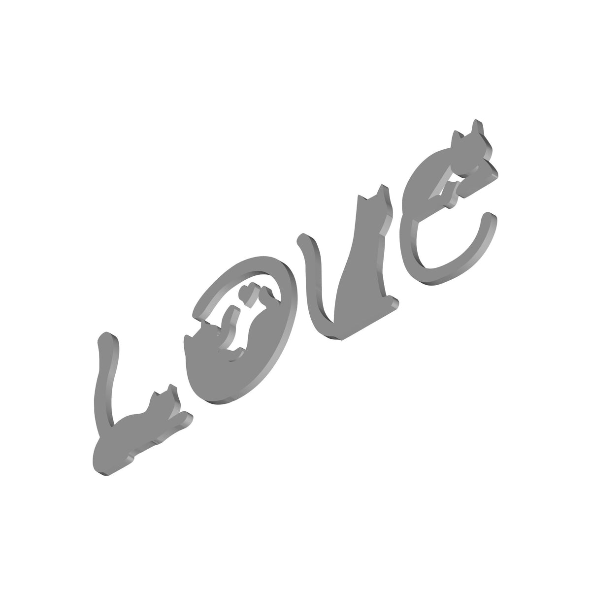 Cat Love Figurine Decor Print STL File