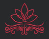Crimson Lotus Scroll Embroidery Design