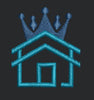 Royal Crowned House Silhouette Embroidery Design