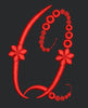 Floral Q Red Colour Embroidery Design