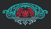 Dual Dragon Filigree Crest Embroidery Design
