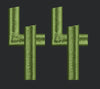 Stylized Forty Four in Green Embroidery Design