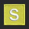 Yellow Square Letter S Monogram Embroidery Design