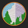 Split Peak Terrain Badge Embroidery Design