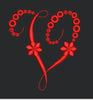 Floral Red Colour Embroidery Design