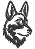Sharp Dog Embroidery Design