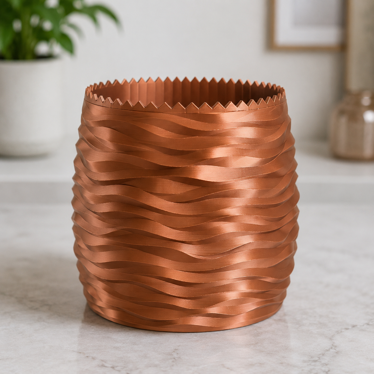Parametric Copper Waves Pot Print STL File