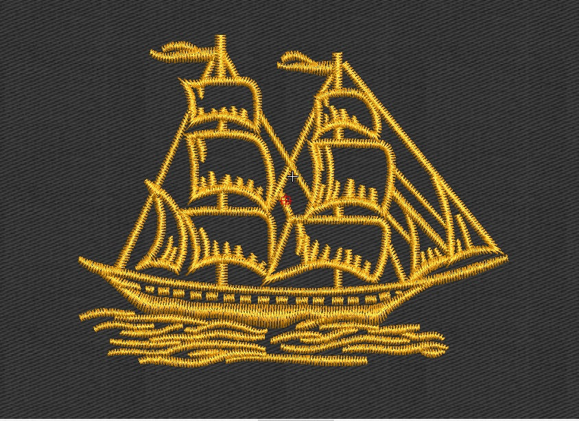 Ship Embroidery Design