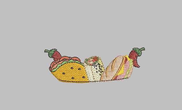 Fast Food Embroidery Design