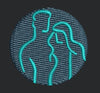 Dou Silhouette Emblem Embroidery Design