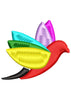 Colourful Bird Embroidery Design