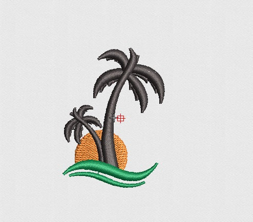 Beach Embroidery Design