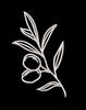 Olive Branch White Line Art Embroidery Design