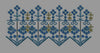 Blue And Olive Gold Floral Chevron Border Embroidery Design
