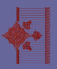 Geometric Coral Corner Striped Border Embroidery Design