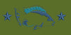 Fish Flanked By Stars Embroidery Design