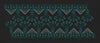 Black Teal Peacock Eye Chevron Border Black & Dark Teal Embroidery Design