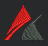 Mountain In Red & Black Embroidery Design