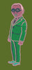 Green Suit Character Embroidery Design