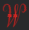 Floral Red Colour Embroidery Design