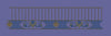Geometric Blue Floral Stripe Border Embroidery Design