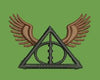 Winged Geometric Crest Embroidery Design