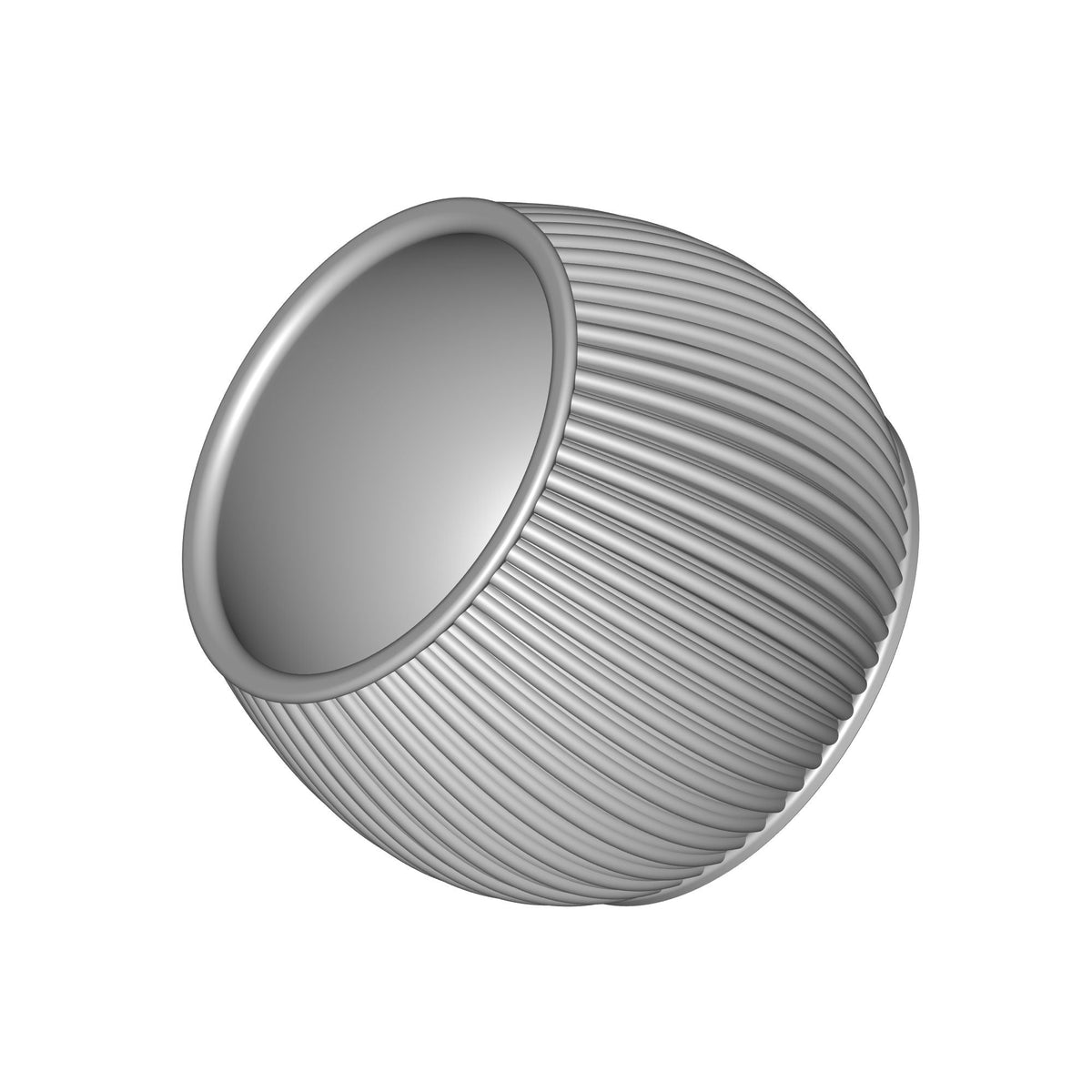 Round Ribbed Self Watering Planter Print STL File