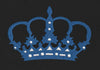 Royal Jeweled Crown Embroidery Blue & White Embroidery Design