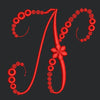 Floral Red Colour Embroidery Design