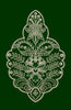 Emerald Mughal Floral Medallion Motif Dark Green & Silver Embroidery Design
