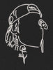 Line Art White Embroidery Design
