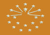 Stars In Clock Shape Embroidery Design