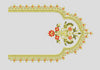 Ornate Gold Floral Neckline Accent Embroidery Design