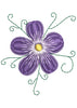Blue Flower Embroidery Design