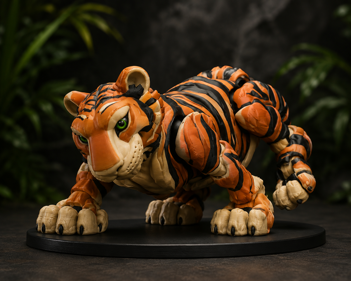 Tiger Figurine Detailed Print STL File