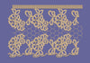 Gold Mesh Floral Lace Border Embroidery Design