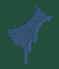 Blue Dog Silhouette Embroidery Design